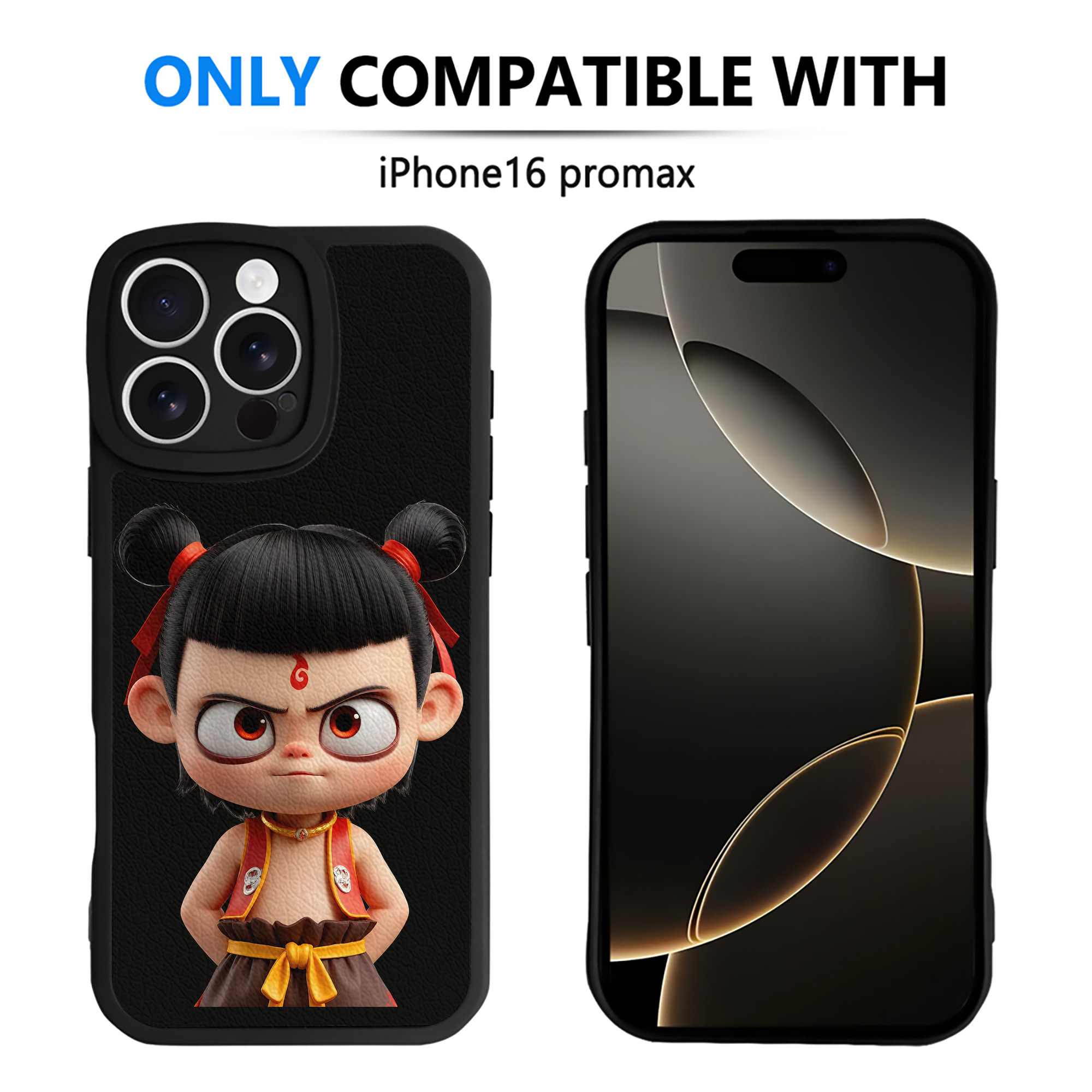 （画像用） Ne Zha 2 ナタ 魔童の大暴れ 【iPhone 16シリーズ対応】シリコンスマホケース（レザー調） 材質：シリコン